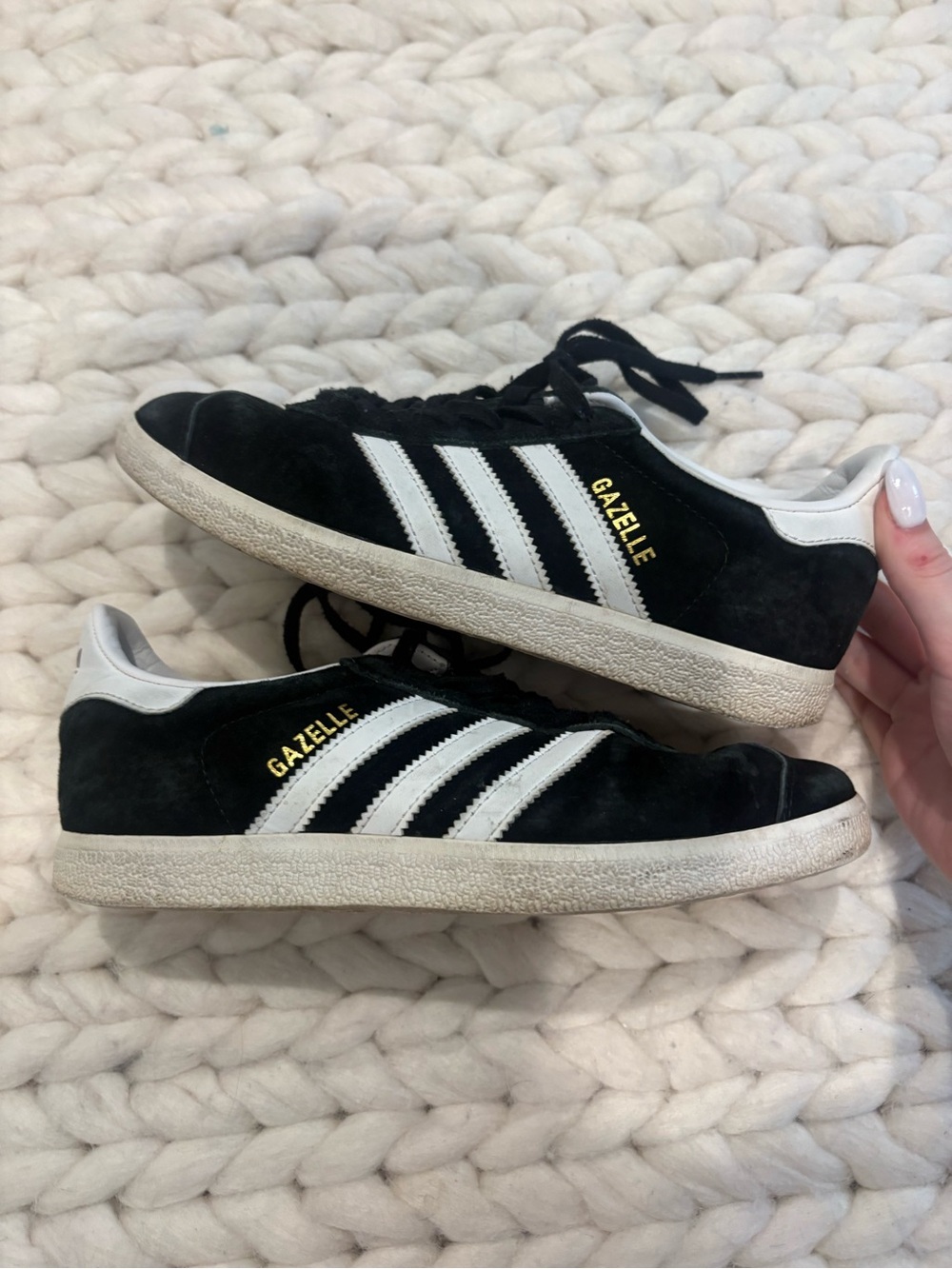 Adidas Gazelle Black & White Suede Sneakers